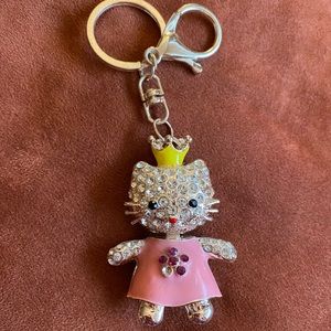 Crystal/Bedazzled Hello Kitty Keychain